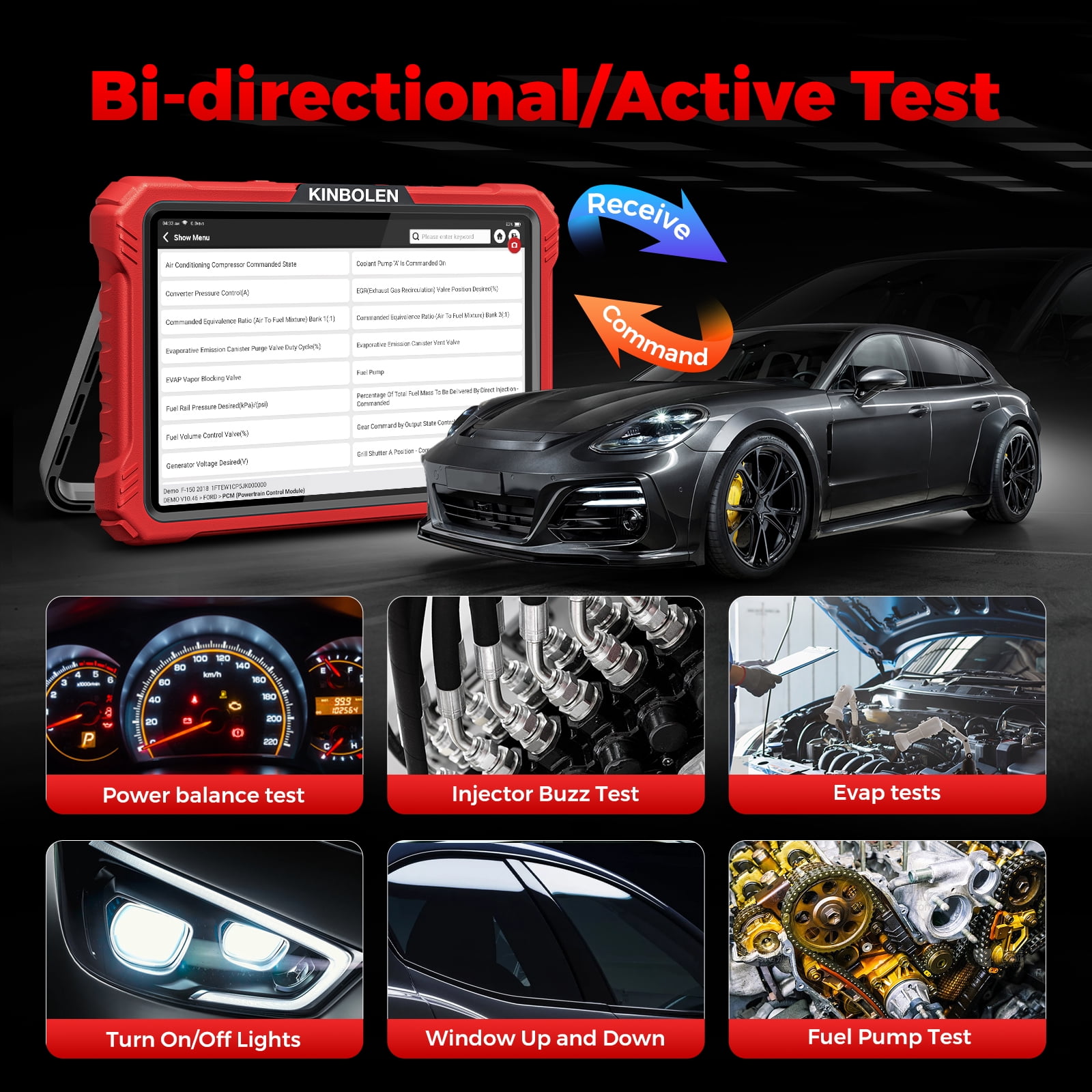 KINGBOLEN K10 Elite Full Systems Car Scan Tool with Topology Graph, OBD2 Diagnostic Scanner with 40+ Resets,Bidirectional ,FCA AutoAuth,SGW,ADAS,CAN-FD & DoIP