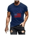 thumbnail image 4 of 4th of July Men Summer Print Top Shirt Beach Seaside Classic Short Casual Vacation Short Sleeve Shirt Flag Shirts for Women, 4 of 4
