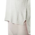thumbnail image 4 of A2Y Women's Relaxed fit Mock Neck Mossy Fluffy Knit High Low Sweater Ivory M, 4 of 5