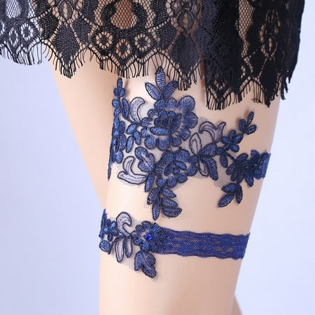 

Qazqa Lace Wedding Garters for Bride Party Prom Garter Set 2 Pcs