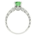 thumbnail image 4 of Clara Pucci 14K White Gold 1.06ct Green Solitaire with Accents Ring, 4 of 8