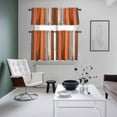 thumbnail image 4 of Farmhouse Burnt Orange Brown Kitchen Curtains Sets for Windows 36 Inch Length, Vintage Wooden Rod Pocket Window Treatments Tier Curtains and Valances Set for Bedroom/Bathroom, 4 of 8