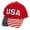 Red, variant on Men's Cotton Twill USA American Flag Cap Patriotic Hat, Navy