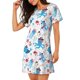 thumbnail image 2 of Fotbe Cute Shark Bata de Dormir para Mujer con Estampado, Camisón de Algodón de Manga Corta, Ropa de Dormir Casual, 2 of 6