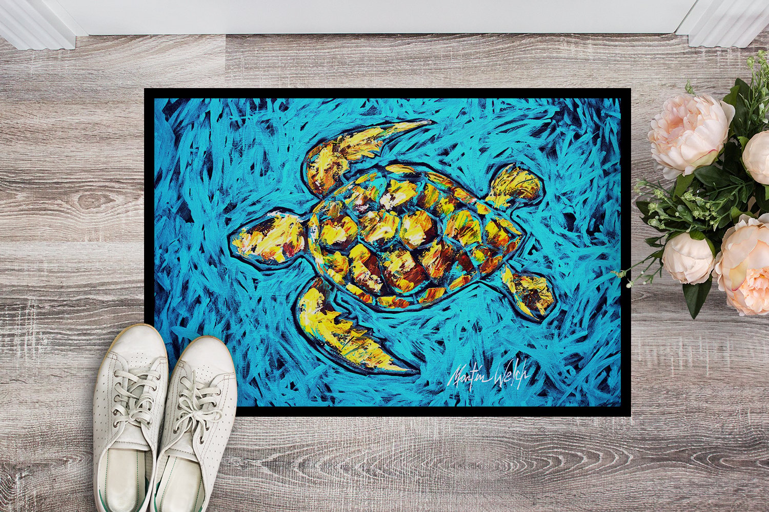 Carolines Treasures MW2147MAT 18 x 27 in. Turtle Drive Doormat
