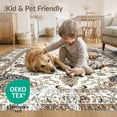 thumbnail image 4 of ODIKA 6'x9' Washable Area Rug Vintage Traditional Medallion With Distressed Floral Scroll Border for Dining Room, Under Table, Office Décor, Non-Slip Chair-Friendly, 4 of 7