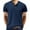 Blue, variant on RYRJJ Mens Henley Shirts Classic 3 Button Short Sleeve Daily T Shirt Summer Collarless Casual Pullover Tops with Pocket(Dark Gray,L)