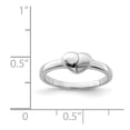 thumbnail image 3 of White Sterling Silver Ring Band Themed Polished & Satin Heart, 3 of 3