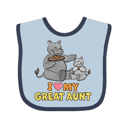 

Inktastic I Love My Great Aunt Hippos Gift Baby Boy or Baby Girl Bib