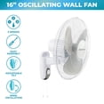 thumbnail image 2 of Ventilador de pared Comfort Zone CZ16W de 40 cm con 3 velocidades de oscilación de 90°, 2 of 7
