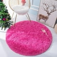 thumbnail image 6 of DweIke Round Rug for Bedroom,Soft Shaggy Area Rugs for Living Room Decor,Fluffy Circle Carpets for Nursery,4'x4',Hot Pink, 6 of 7