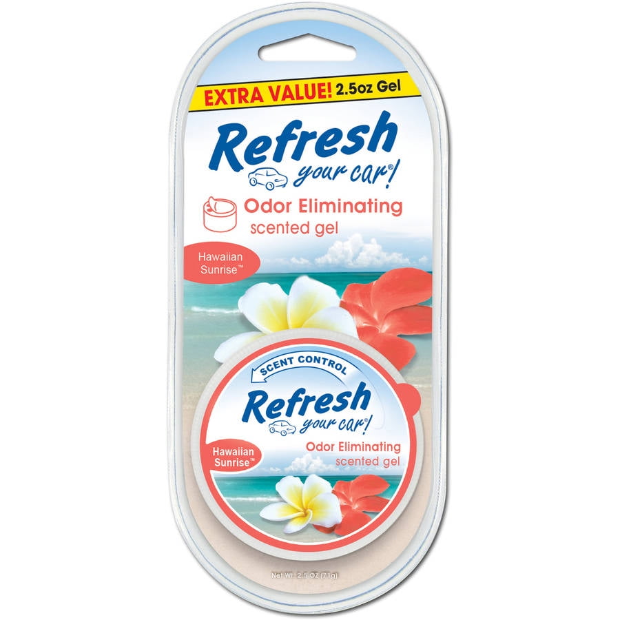 Refresh Your Car! Hawaiian Sunrise Scent Gel Air Freshener, 2.5 Oz
