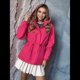 thumbnail image 5 of Chaqueta Impermeable de Larga con Capucha y Cremallera para Mujer, Gabardina, Cortavientos, Chaqueta de Viaje. Rosa Roja L, 5 of 9