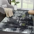 thumbnail image 4 of ZACOO 5' x 8' Washable Area Rug Modern Distressed Low Pile Non-Slip Rug Aesthetic Throw Rugs for Living Room Bedroom Home Office, Gray Black, 4 of 6