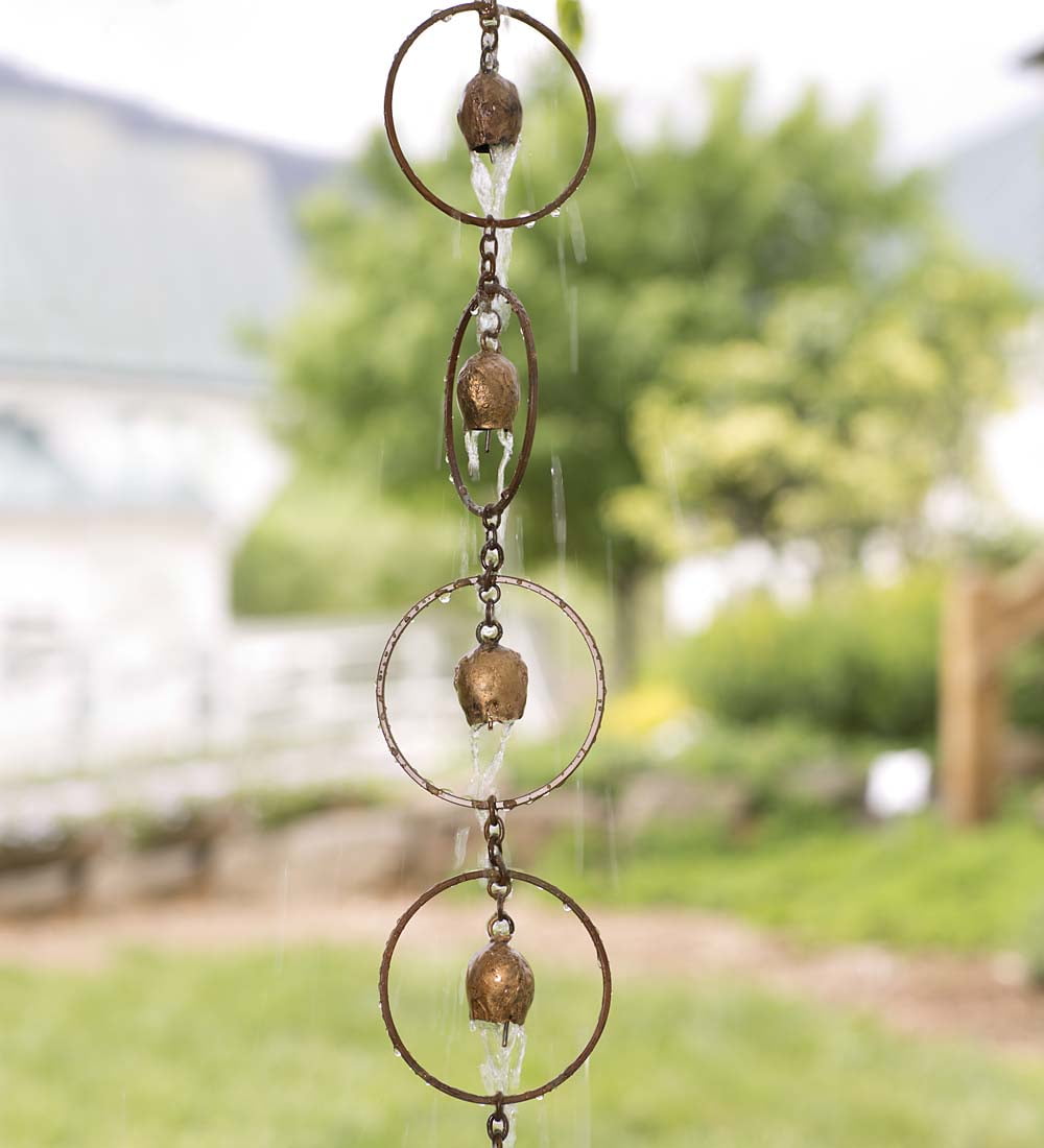 Ancient Graffiti Flamed Copper Bell Rain Chain, 4" x 96" x 4" Walmart Canada