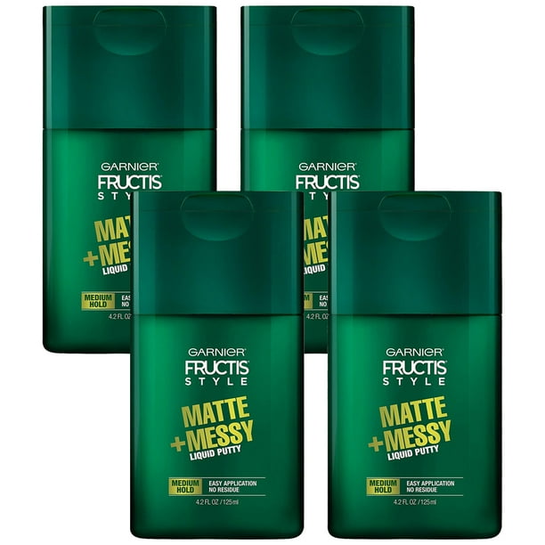 Pack of (4) Garnier Fructis Style Matte And Messy Liquid Hair Putty for