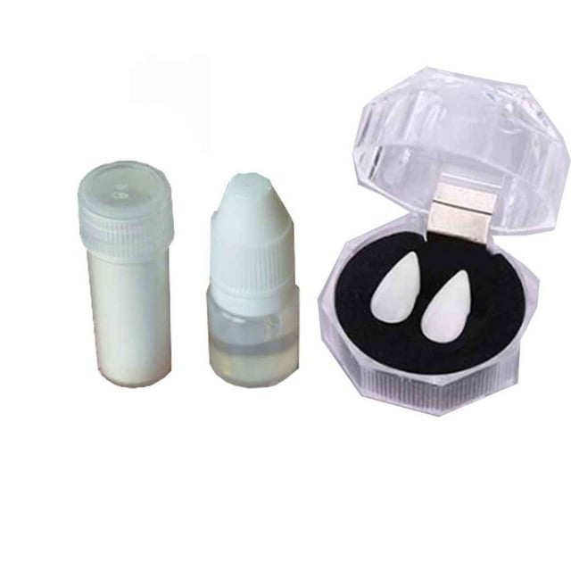 1pair Halloween Cosplay Vampire Fangs Teeth vampire fangs Fancy Dress Costume Dentures Props Vampire Zombie Teeth