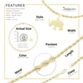 thumbnail image 4 of BEBERLINI Women Elephant CZ Charm Anklet 14K Gold Filled Rope Chain Ankle Bracelet Jewelry, 4 of 8