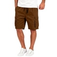 thumbnail image 2 of HKYNLAG Cargo Shorts for Men Lightweigh Casual Comfort Summer Pants Bermuda Shorts with Pockets Knee Length Outdoor Hiking Work Short Brown L, 2 of 5