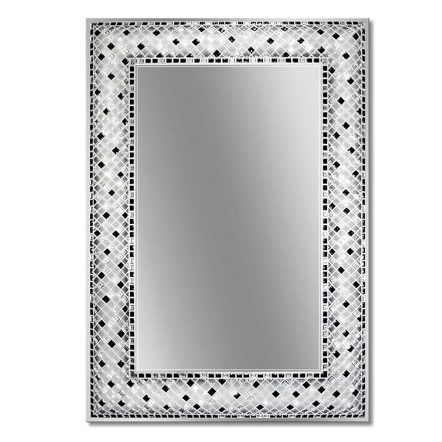 Head West 8126 22 x 32 in. Frameless Checkers Mosaic Wall Mirror - Rectangle