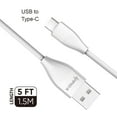 thumbnail image 4 of Heavy Duty (2.4A Fast Charging Data Transfer) Type-C to USB Cable for Samsung Galaxy Z Flip 3, Z Fold 3 - 5 Feet - White, 4 of 7