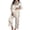 White, variant on Trendfront Womens 2 Piece Halloween Pajama Set Pastel Spooky Doodle Print Collared Long Sleeve Button Down Shirt and Pants Sleepwear Loungewear