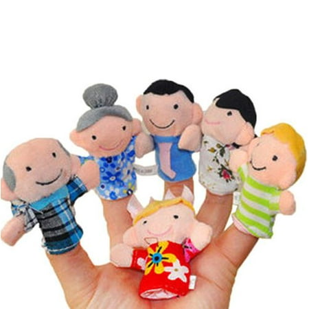 Christmas Puppet Shows Fancyleo 6 Pcs/12 Pcs Finger Set Mini Grandparents Mom and Dad, Brother and Sister Family Style Finger Puppets for Children, Schools Shows, Playtime, Random Send ()