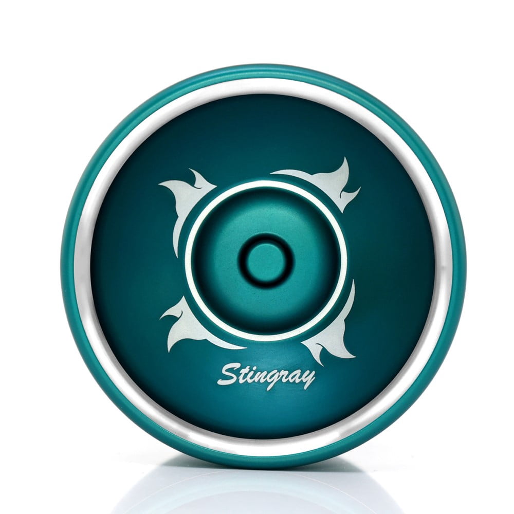 yoyofriends Stingray Yo-Yo - Bi-Metal - 7068 Aluminum with Stainless Steel Rings (Teal w/Blasted Rings)