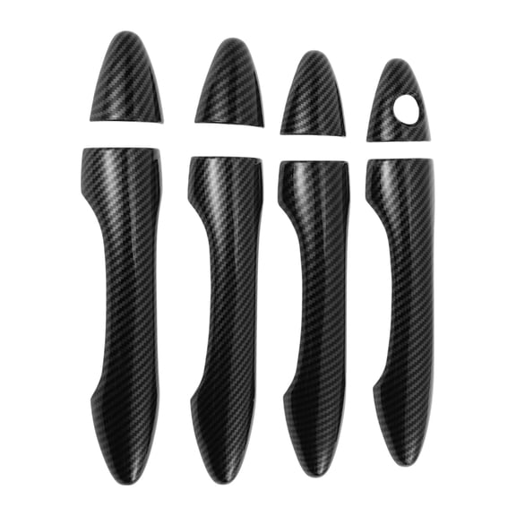 Unique Bargains Door Handle Cover Trim Side Door Handle Cover for Hyundai IX35 2009-2014 ABS Carbon Fiber Black 1 Set