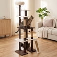 thumbnail image 4 of Vibrant Life 7-Level Cat Tree with Built-In Massager, Brown and Cream, 65", 4 of 10