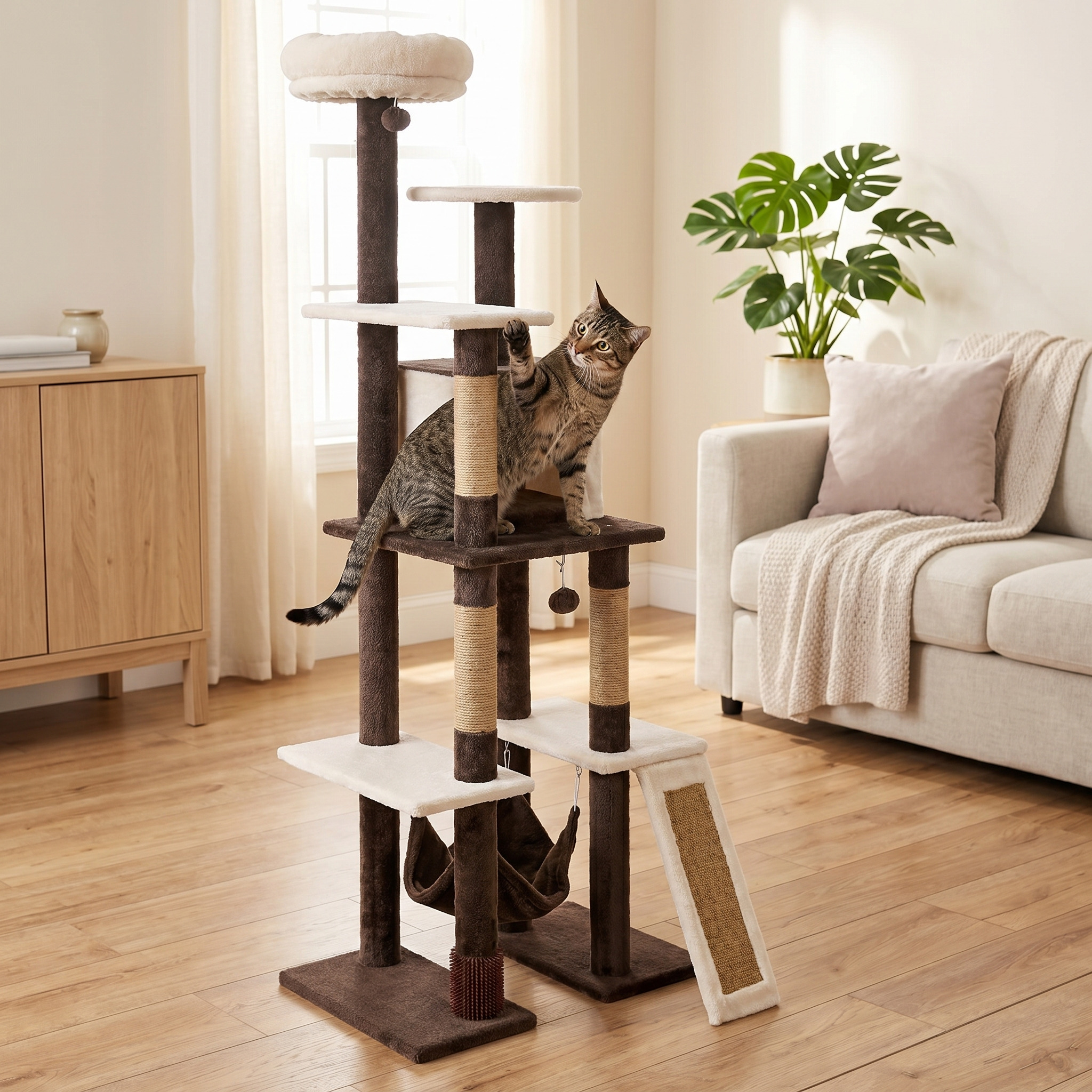 Vibrant Life 7-Level Cat Tree With Massager, 65 Inch photo 3