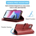 thumbnail image 5 of iPhone 11 Case ,Takfox Wallet Case for iPhone11 (6.1 inch) Luxury ID Cash Credit Card Slots Holder Carrying Pouch Folio Flip PU Leather Cover Detachable Magnetic Hard Case & Lanyard - Wine Red, 5 of 7