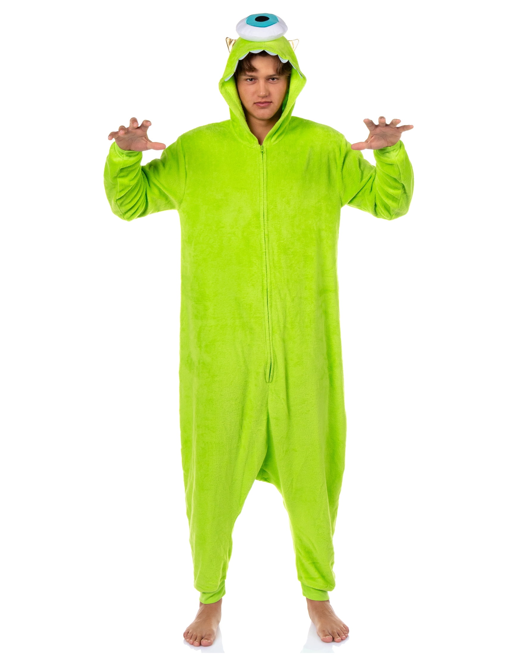 Disney Monsters Inc. Kigurumi Adult Mike Wazowski Costume Union Suit Fleece Onesie Pajama