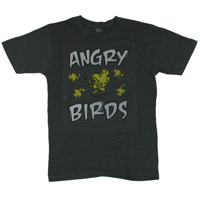 forudsigelse vask bevæge sig Peanuts Mens T-Shirt - "Angry Birds" 5 Upset Woodstock Images (Large) -  Walmart.com