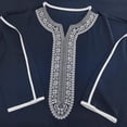thumbnail image 5 of IWRICH Men's Embroidery Moroccan Thobe Men Mogadishu Djellaba Robe Jubba Prayer Kaftan Arabic Abaya 01-Navy M, 5 of 8