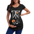 thumbnail image 2 of Blouse de Maternité à Imprimé d'Halloween, Hauts Décontractés pour Femmes Enceintes, Tissu Doux et Extensible, Confortable pour le Quotidien, Col en V, Manches Longues, 2 of 3