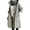 Light Grey L, variant on Women Windbreaker Hooded Button-down Loose Pure Color Coat Long Sleeves Knee Length with Pockets Tight Waist Windproof Lady Jacket