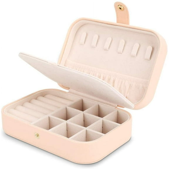 Travel Jewelry Case Jewelry Organizer Box with Two Layer Portable Small Jewelry Storage Case Accessories Holder/Pink