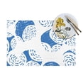 thumbnail image 4 of YFYANG Washable Heat-Resistant Placemats, 70% PVC/30% Polyester, Blue Texture Kitchen Table Mat, 12" x 18" 6 Pcs, 4 of 6