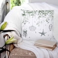 thumbnail image 3 of Sage Green Eucalyptus Coastal 18x18 Pillow Covers Set of 2, Beach Conch Jellyfish Throw Pillow Covers Decorative Couch Cushion Case, Microfiber Square Pillowcases for Bedroom Car Living Room, 3 of 7