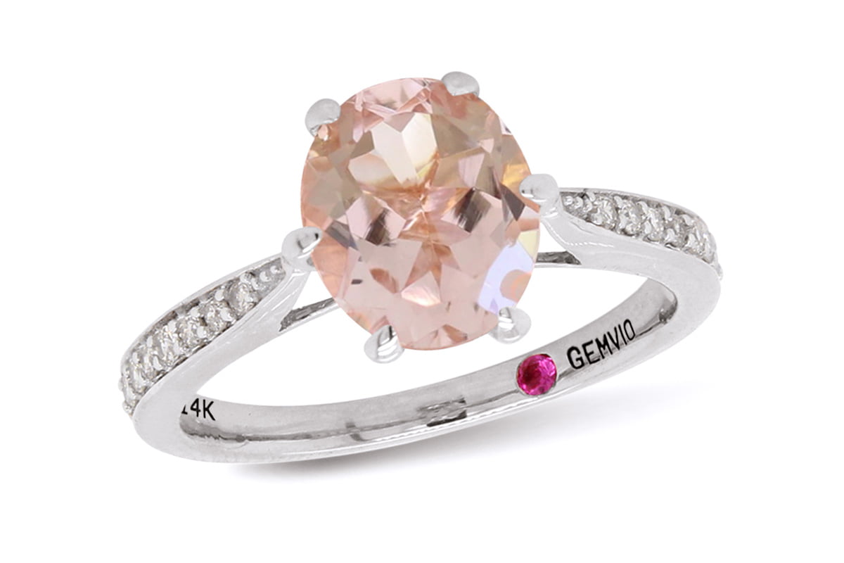 Wishrocks Simulated Birthstone with CZ Mens Wedding Band Ring in 14K Rose Gold Over Sterling Silver