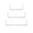 thumbnail image 3 of Furinno Rossi Bedroom Decor Wall Mounted Floating Display Shelves with Invisible Brackets, Marble White, Set of 3, 3 of 7