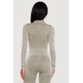 thumbnail image 4 of Women's Mineral Wash Ribbed Cropped Zip Front Active Jacket, 4 of 4