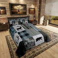 thumbnail image 4 of Erosebridal Hunting Bear Bedding Twin Comforter Set, Farmhouse Wildlife Down Comforter, Patchwork Plaid Decor, 2pcs, 4 of 8