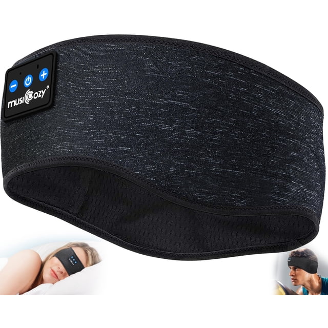 Headphones para dormir MUSICOZY Bluetooth 5.2, diadema negra