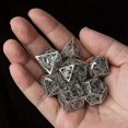 thumbnail image 2 of Juego de metal DND Juego de metal hueco DND Juego de poliedros pequeños para juegos de mesa Juego de rol Latón plateado, 2 of 4