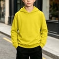 thumbnail image 2 of Amkhujs Boys Shirts Fall Fashion Long Sleeve Lightweight Sweatshirts Casual Loose Solid Pullover Hoodies for Going Out Wear, 2 of 9