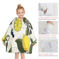 thumbnail image 6 of Yellow Lemon Fruit Berries Beige Pattern Blanket Hoodies for Kids 6-13YR Oversize Wearable Blanket Hoodies for Boys Girls Teens, 6 of 7