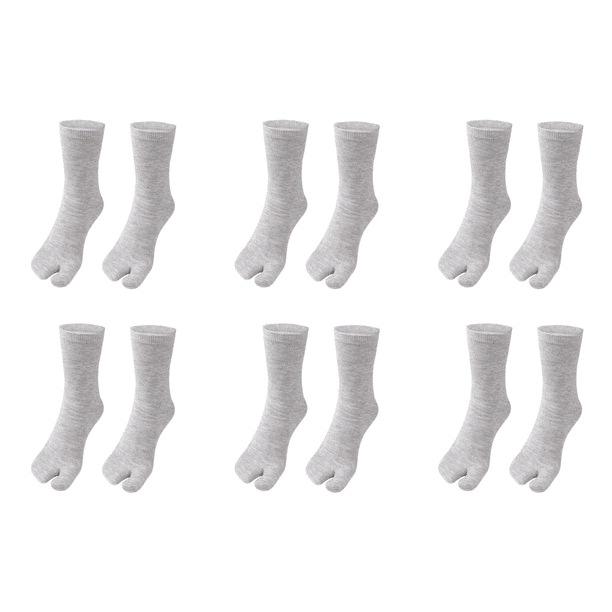 Calcetines Zueco Unisex Separación Dedos Lavables para Uso Diario (gris)