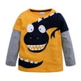 thumbnail image 2 of Ketyyh-chn99 Toddler Boys' T Shirts Little Boys Shirts Tops Kids Baby Girls Dinosaur Letter Print Long Sleeve Crewneck T Shirts Tops Tee for 110,Yellow, 2 of 3